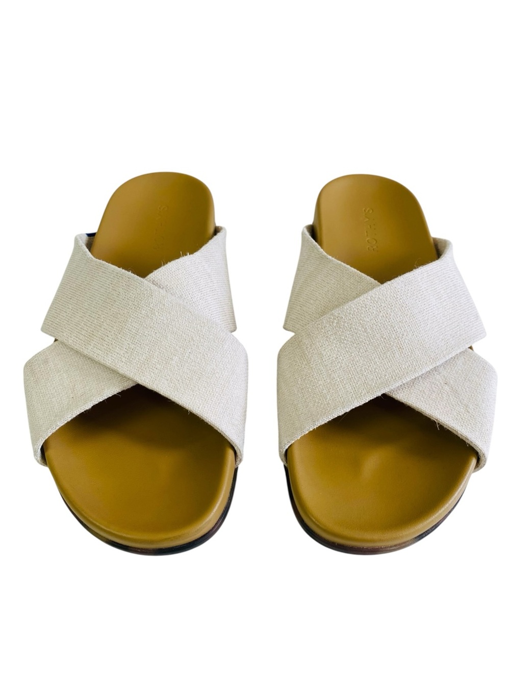 Rothy’s The Weekend Slide Sandals In Hemp Oat Cream Size 9